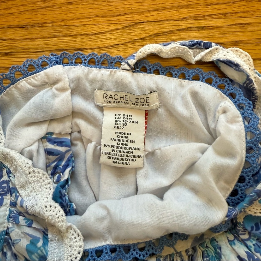Rachel Zoe Blue and White Floral Kids Dress - Picture 3 of 6